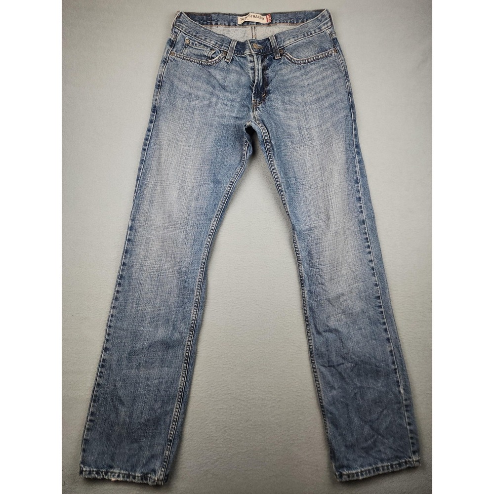 Levi's 514 Slim Straight Jeans Mens 32x34 Med Wash Blue Cotton Denim Pants Y2K